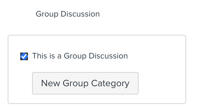 Screenshot of the checked box for the group discussion option on the discussion settings page. 